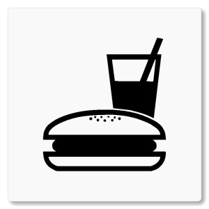 Občerstvení, 80x80mm, bílá, Nevada